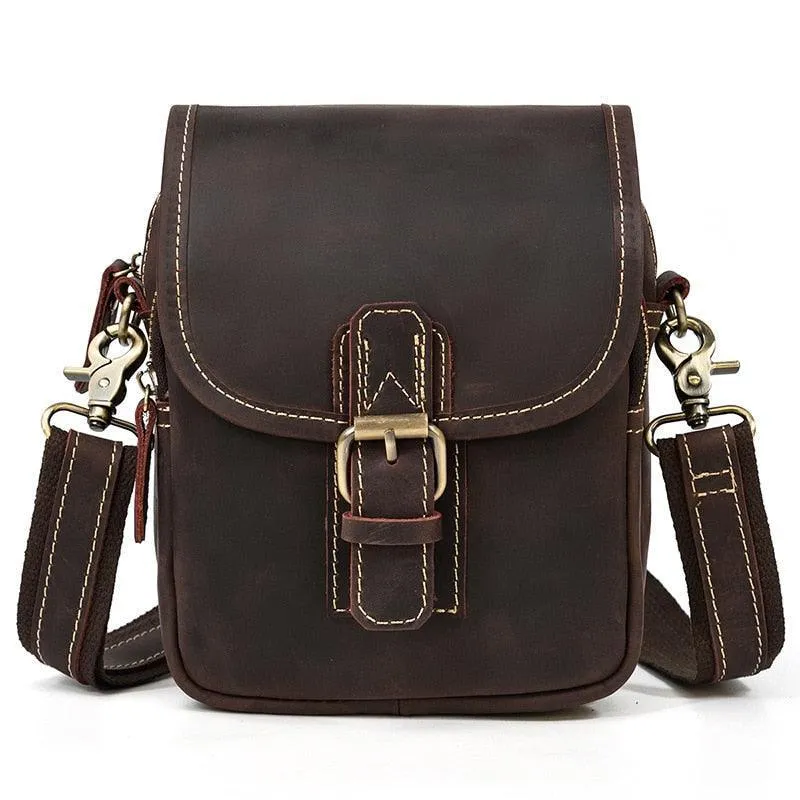 Genuine Leather Messenger Bags Retro Design Crossbody Bag