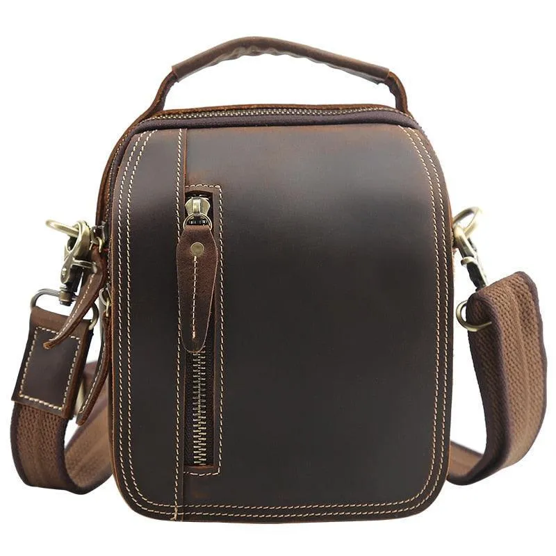 Genuine Leather Messenger Bags Retro Design Crossbody Bag