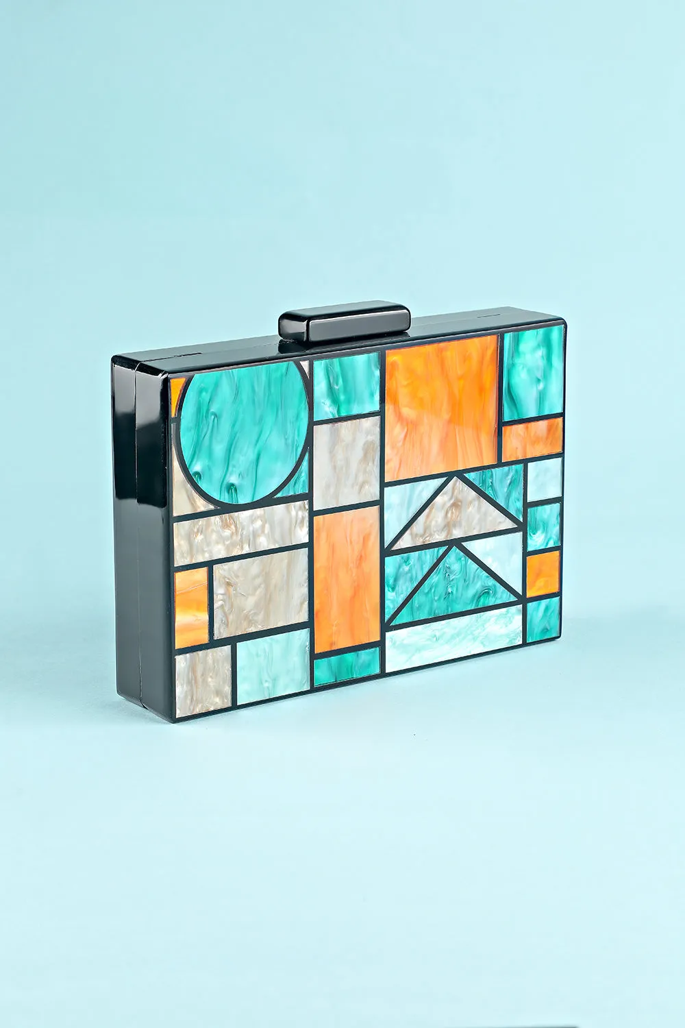 Geometry Patchwork Acrylic Party Handbag