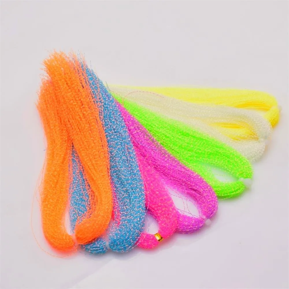 glow in the dark fluorescent  fly tying material in bags