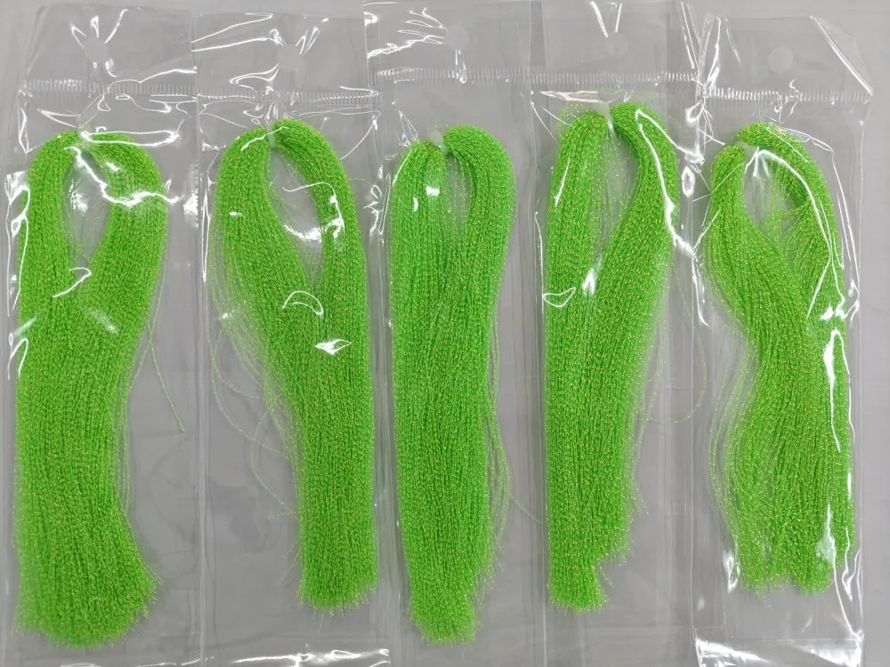 glow in the dark fluorescent  fly tying material in bags