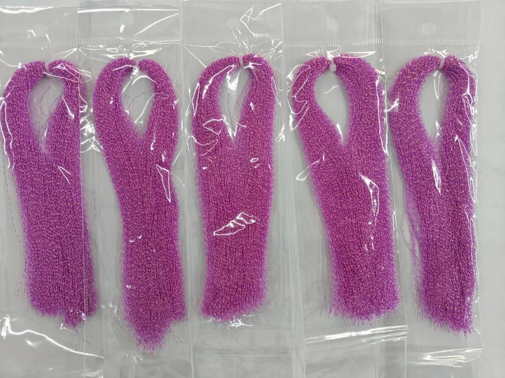 glow in the dark fluorescent  fly tying material in bags