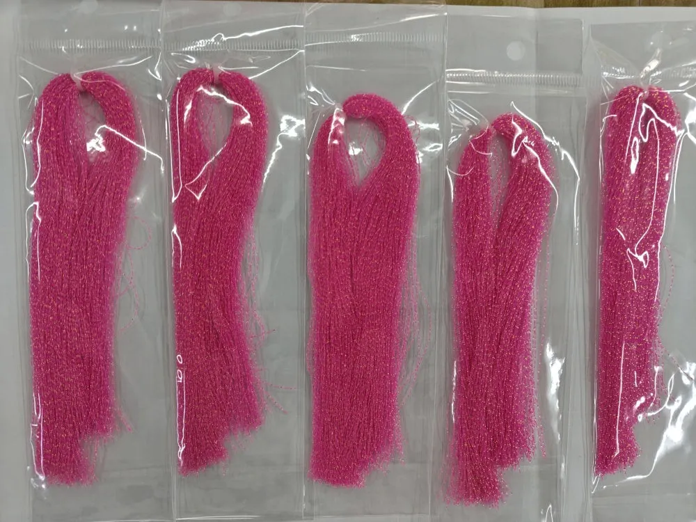 glow in the dark fluorescent  fly tying material in bags