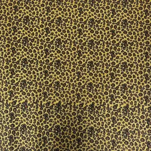 Gold | Brown Leopard Print Glitter Canvas Vinyl Fabric