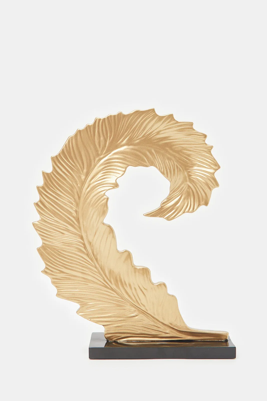 Gold Feather Decorative Polyresin Artefact