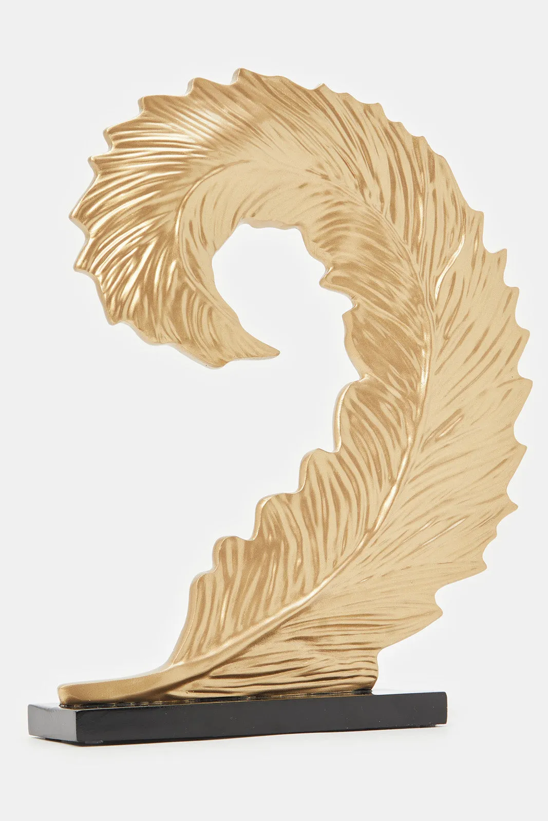 Gold Feather Decorative Polyresin Artefact