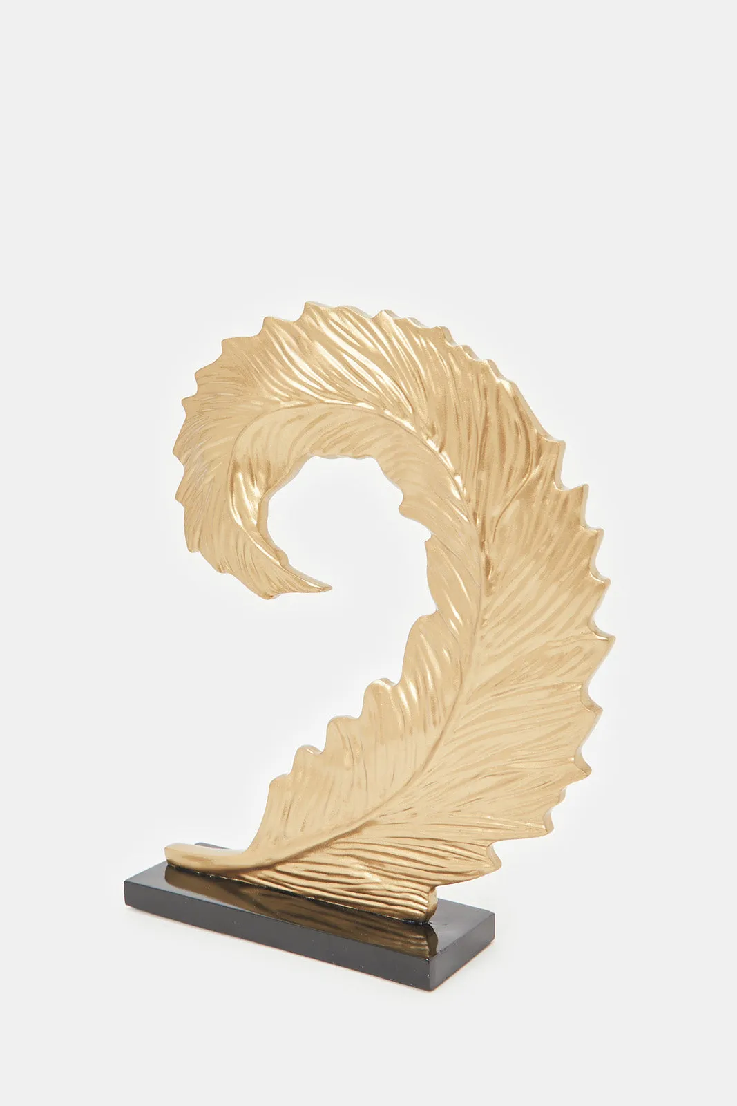 Gold Feather Decorative Polyresin Artefact