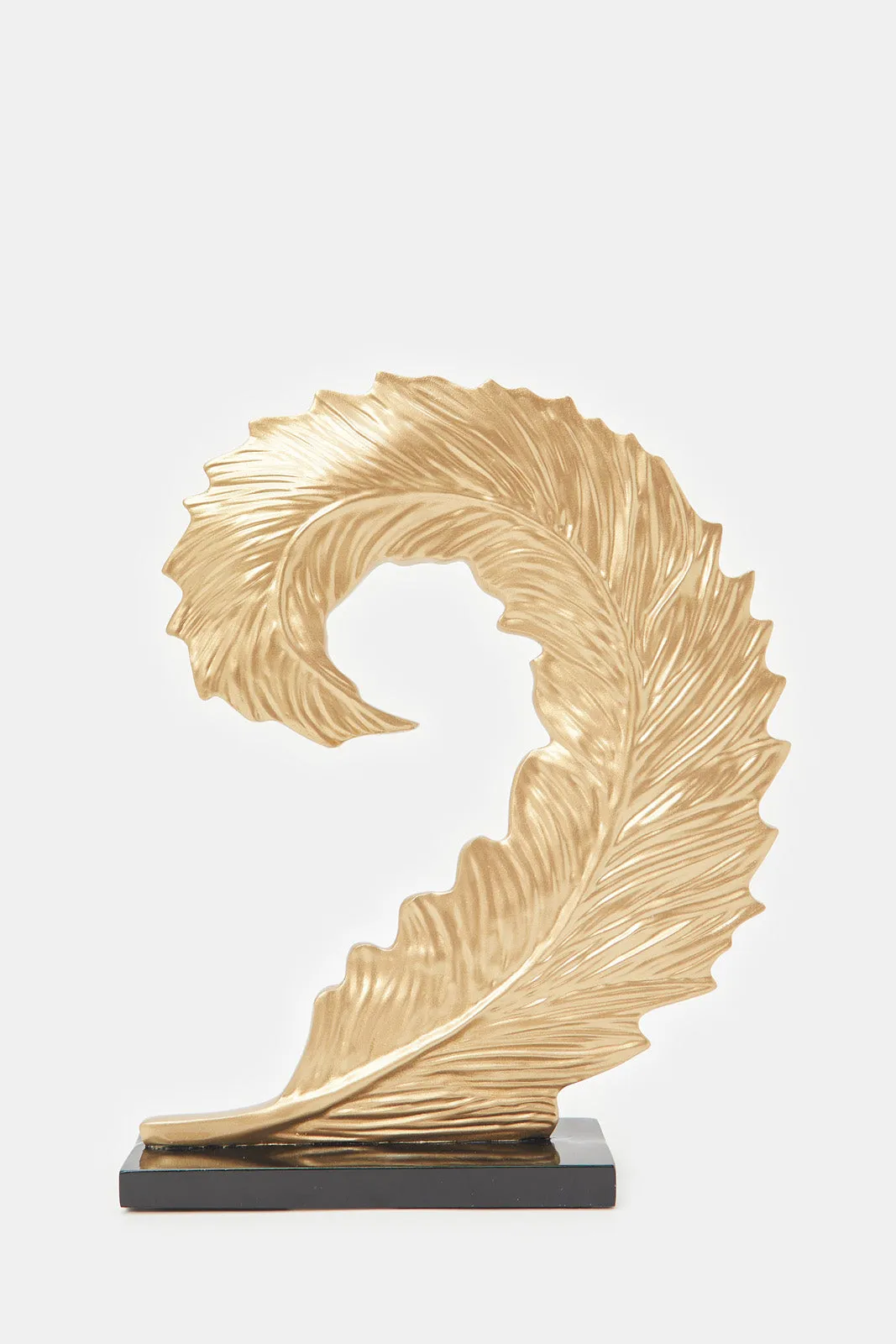 Gold Feather Decorative Polyresin Artefact