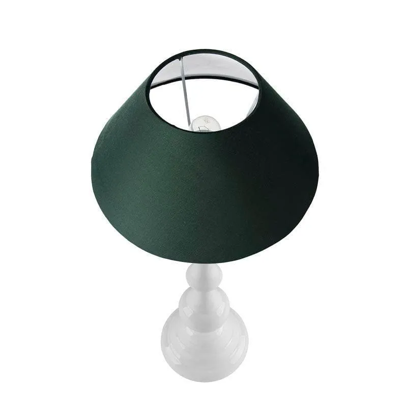 Graceful Gleam White Table Lamp - Green