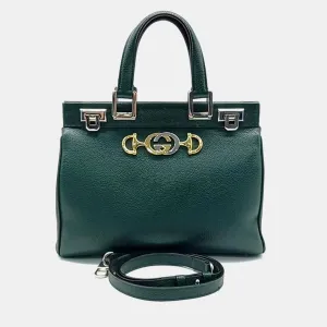 Green Leather Small Zumi Top Handle Bag