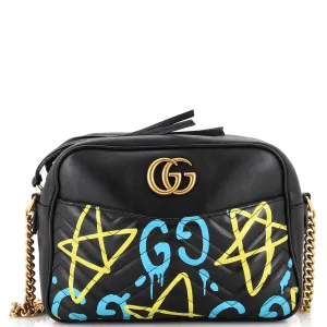 GUCCI GG Marmont Shoulder Bag GucciGhost Matelasse Leather Medium