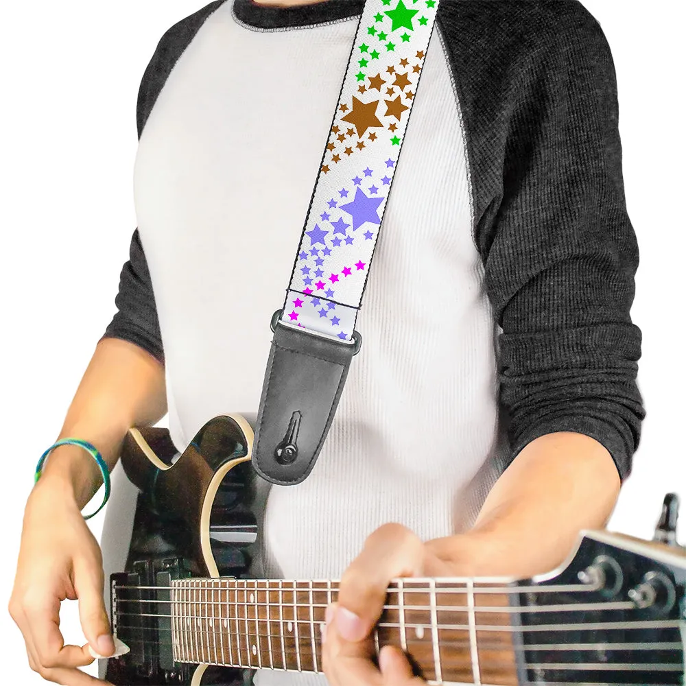 Guitar Strap - Falling Stars White Multi Color