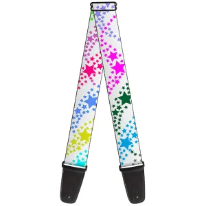 Guitar Strap - Falling Stars White Multi Color