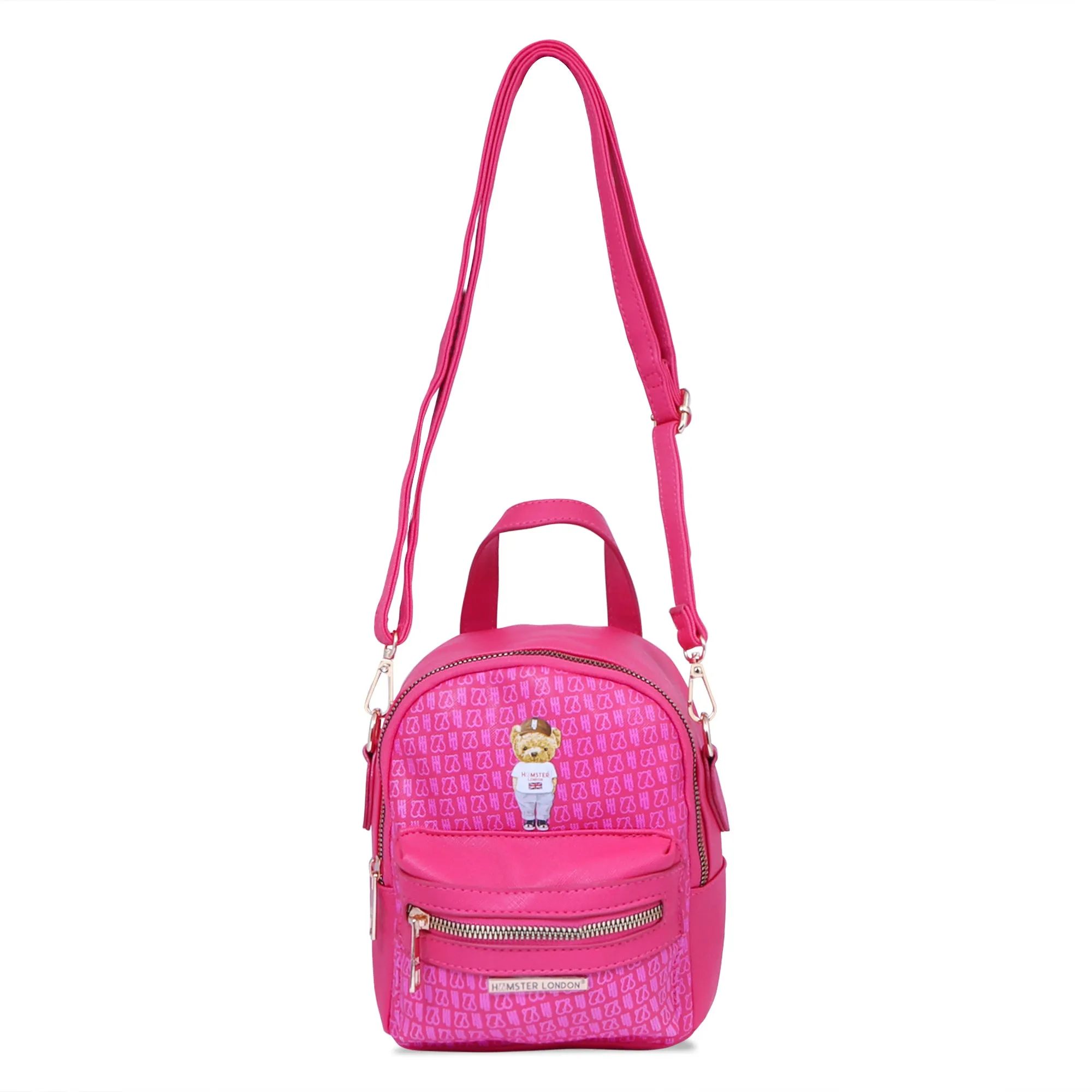 Hamster London Ted H Limited Edition Mini Satchel Bag Hot Pink