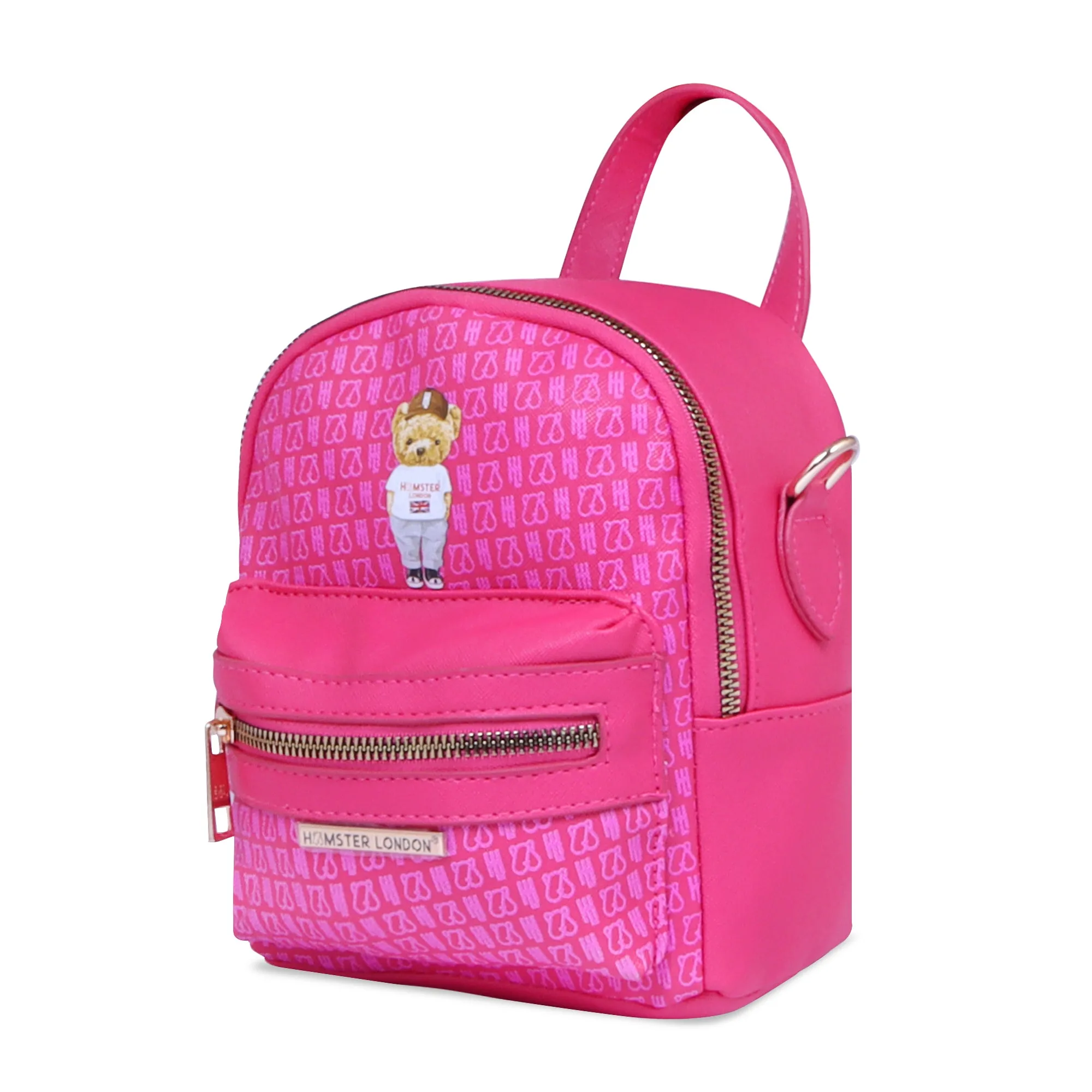 Hamster London Ted H Limited Edition Mini Satchel Bag Hot Pink