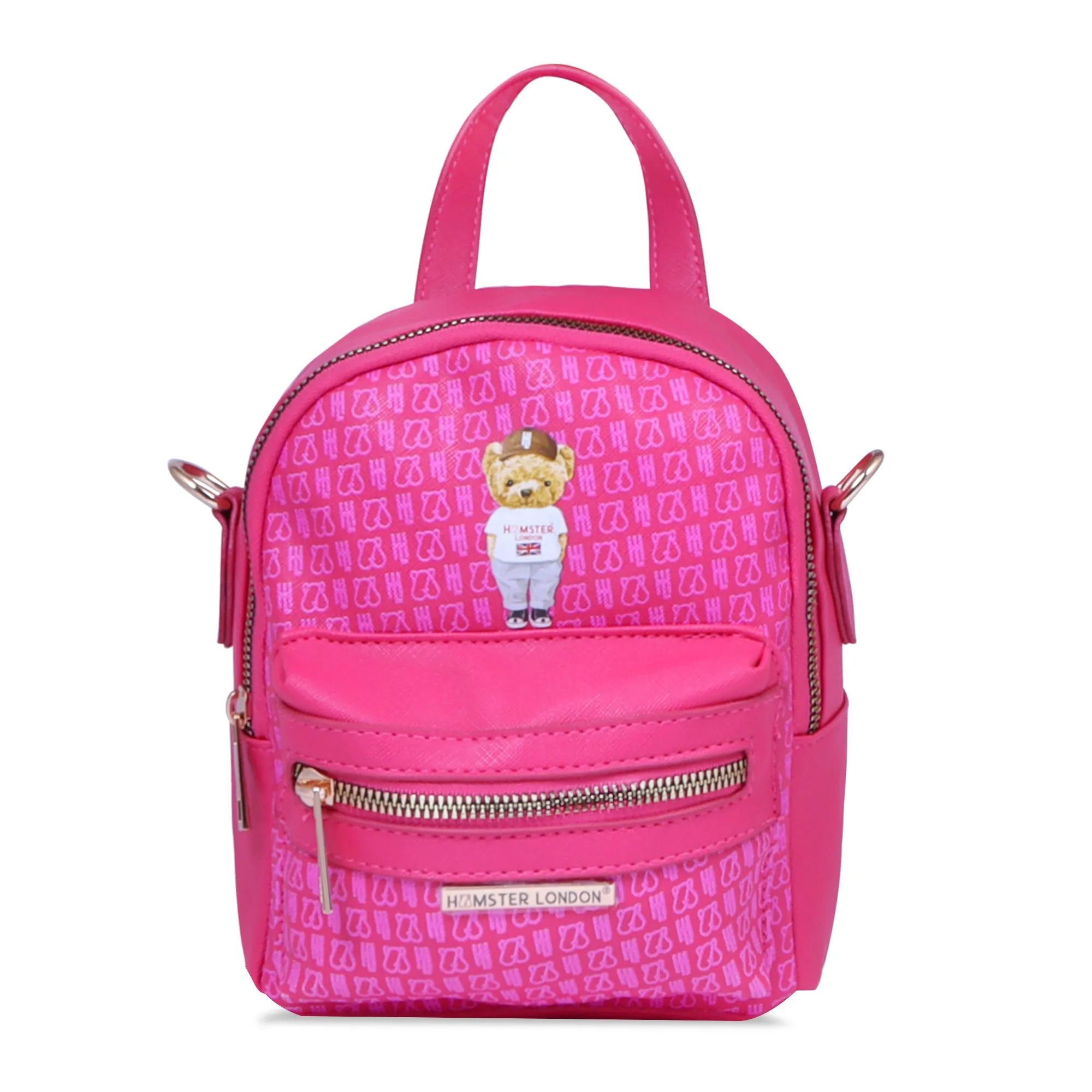 Hamster London Ted H Limited Edition Mini Satchel Bag Hot Pink