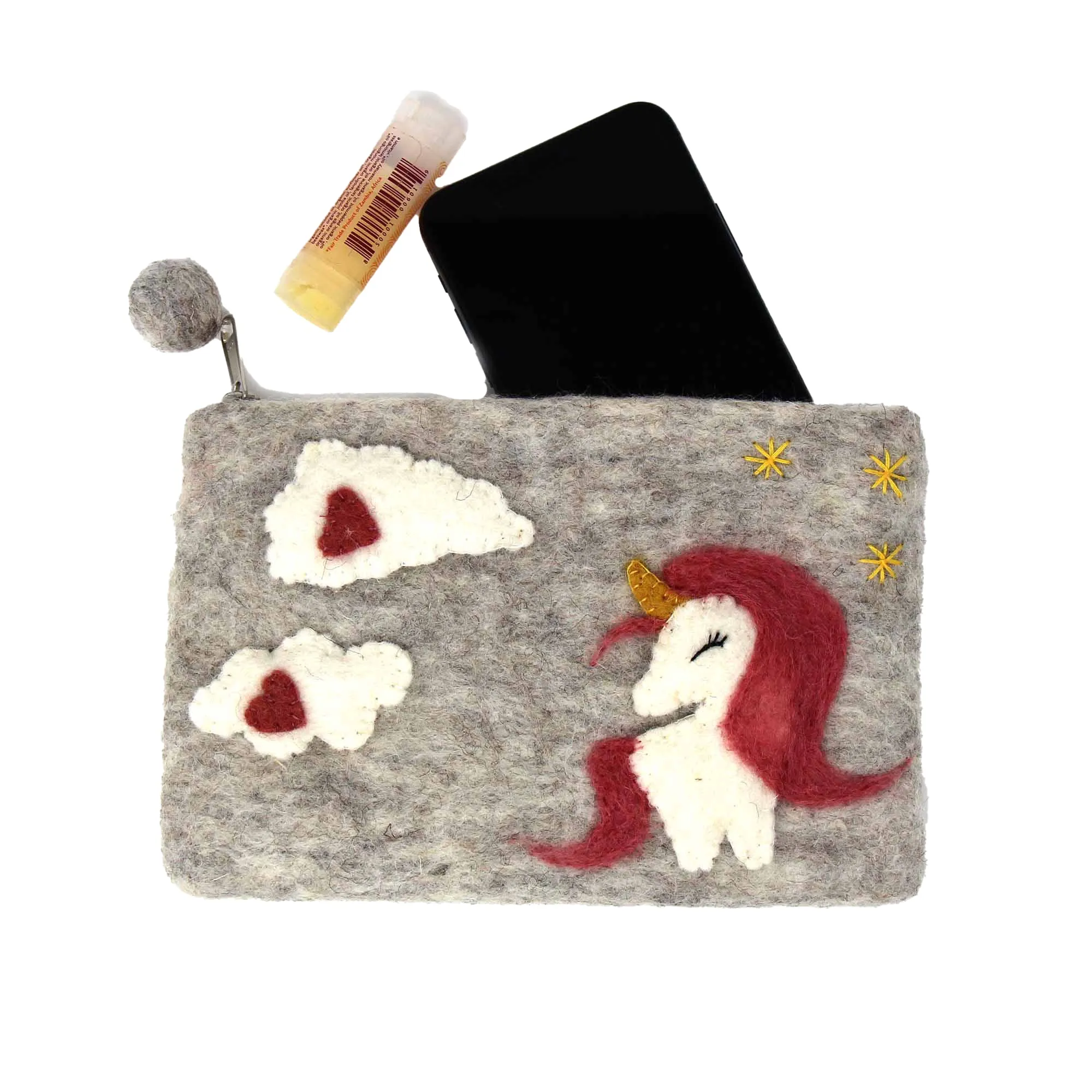 Hand Crafted Felt Unicorn Pouch