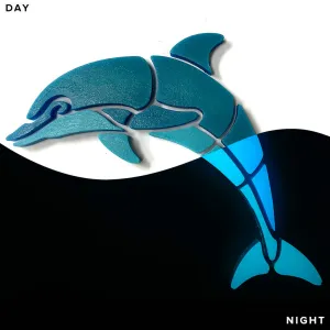 Happy Dolphin, Left - Glow in the Dark Pool Mosaics