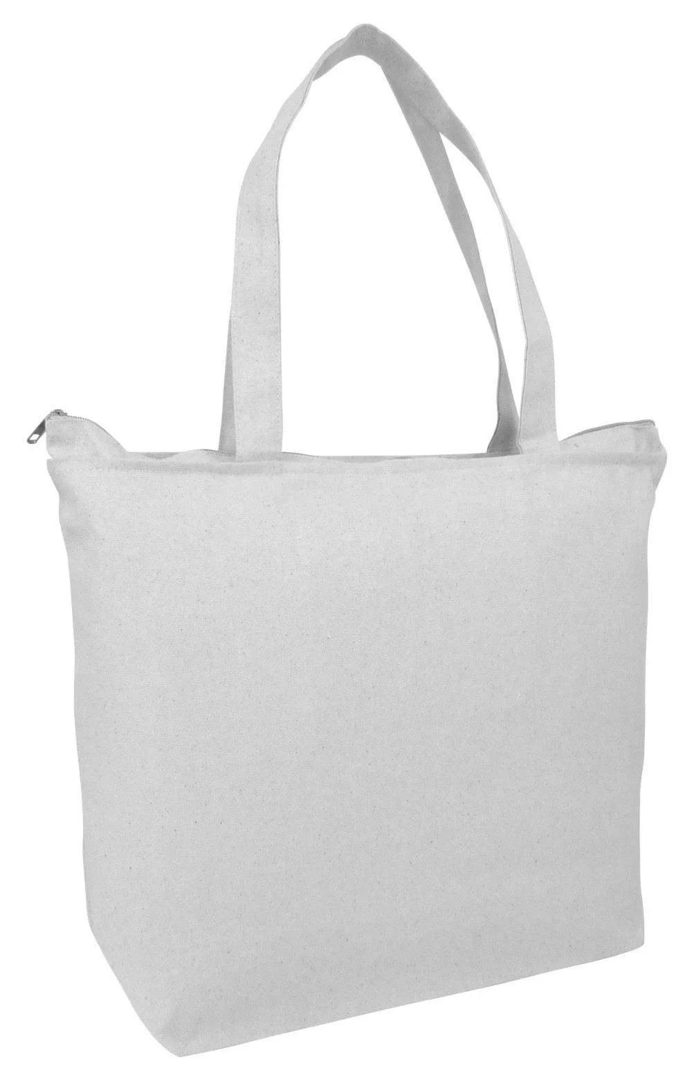 Heavy Canvas Zipper Tote Bag with Inside Zippered Pocket - TG261