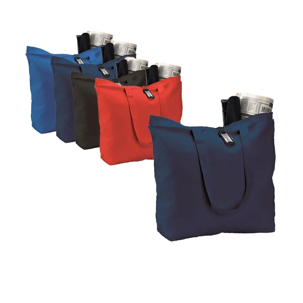 Heavy Canvas Zipper Tote Bag with Long Handles - TG261 (CLOSEOUT)