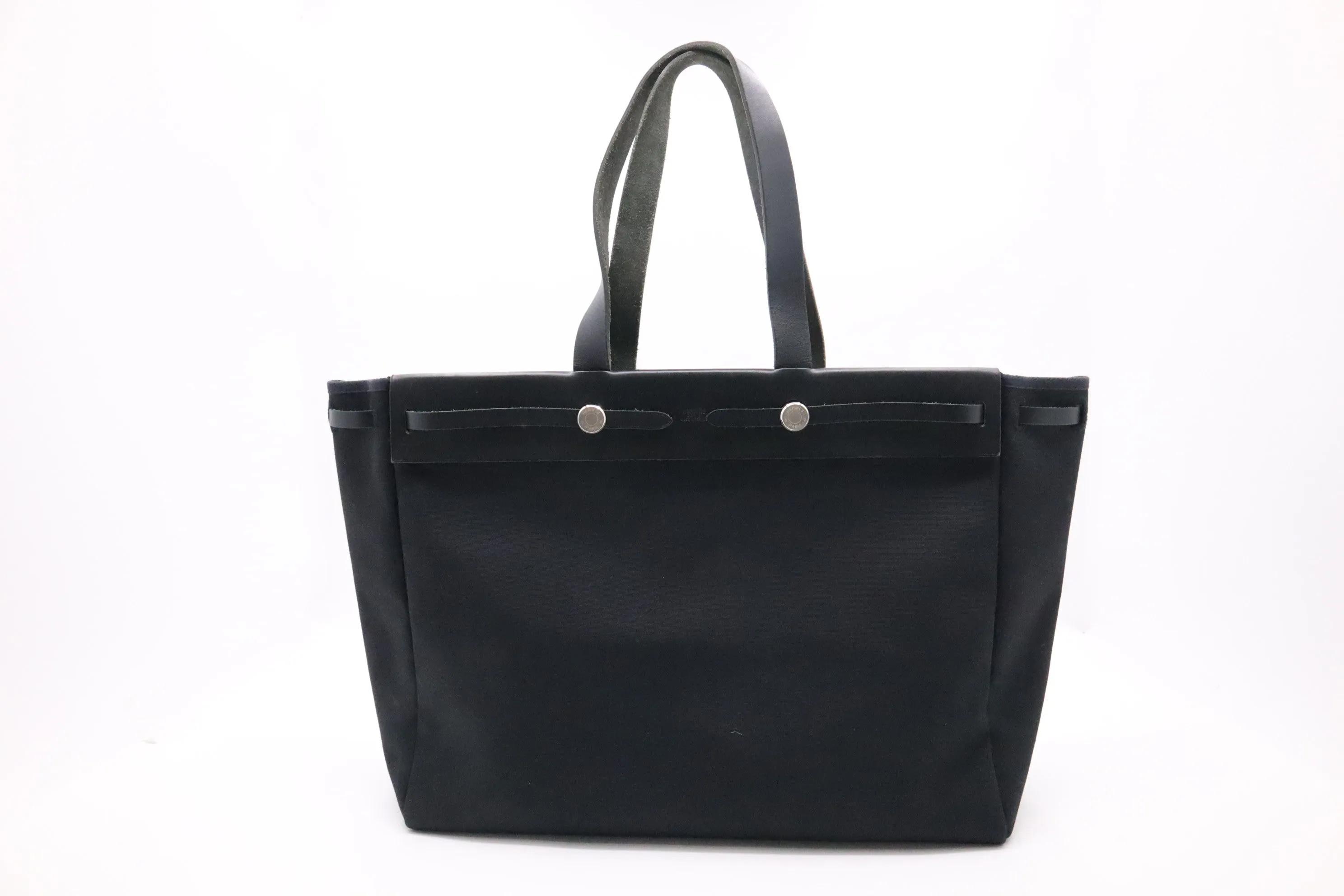 Hermès Herbag Cabas in Black Canvas