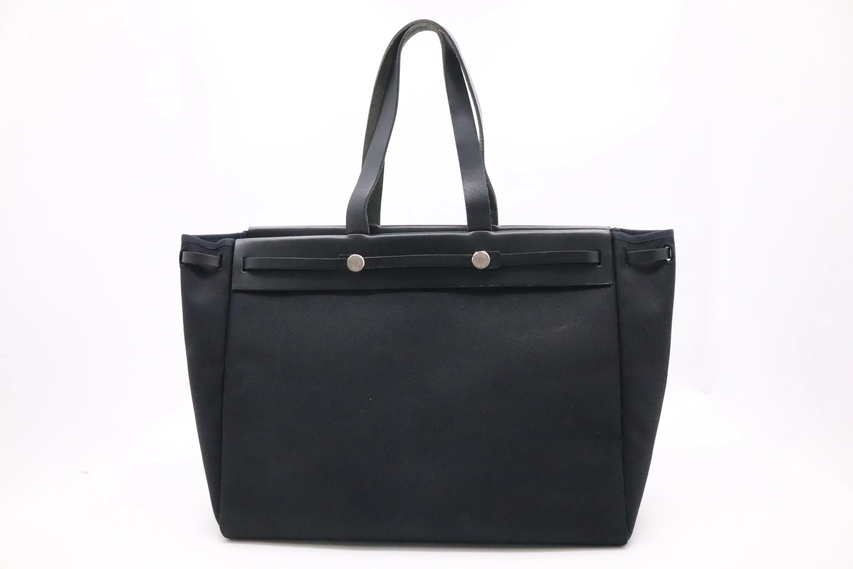 Hermès Herbag Cabas in Black Canvas