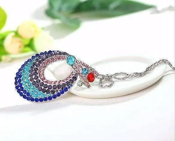 Illusions Multi-Colored Turkish Evil Eye Crystal Pendant Necklace – Bold Statement Jewelry for Women