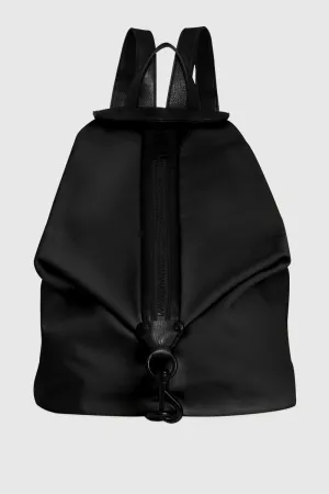 Jumbo Julian Zipped Nylon Backpack Bag In Black/Black Shellac