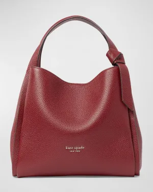 knott medium leather tote crossbody bag