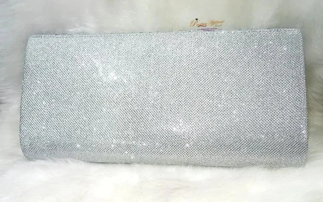 Ladies Sparkly Crystal Diamante Evening Bag Wedding Clutch Party Bag Womens Handbag