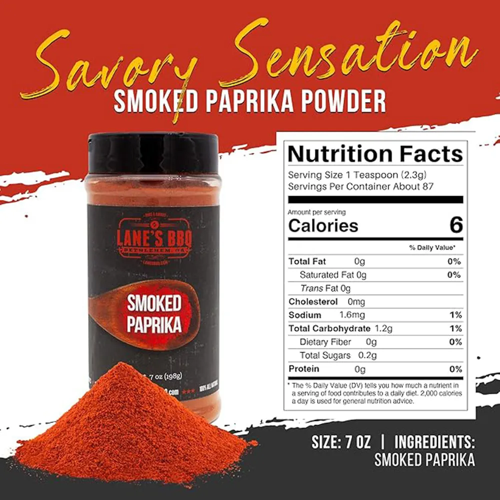 Lane's BBQ Smoked Paprika 7 oz Gluten Free No MSG or Preservatives