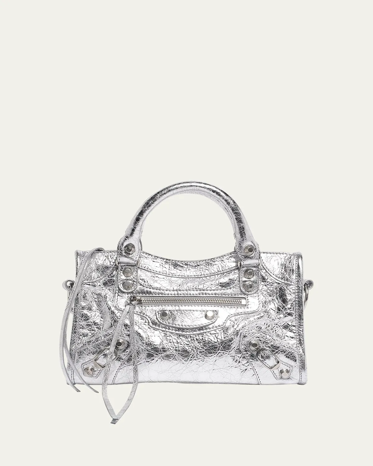 Le City Mini Metallic Leather Top-Handle Bag