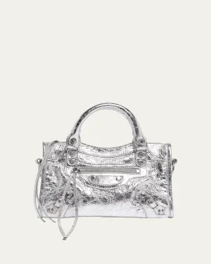 Le City Mini Metallic Leather Top-Handle Bag