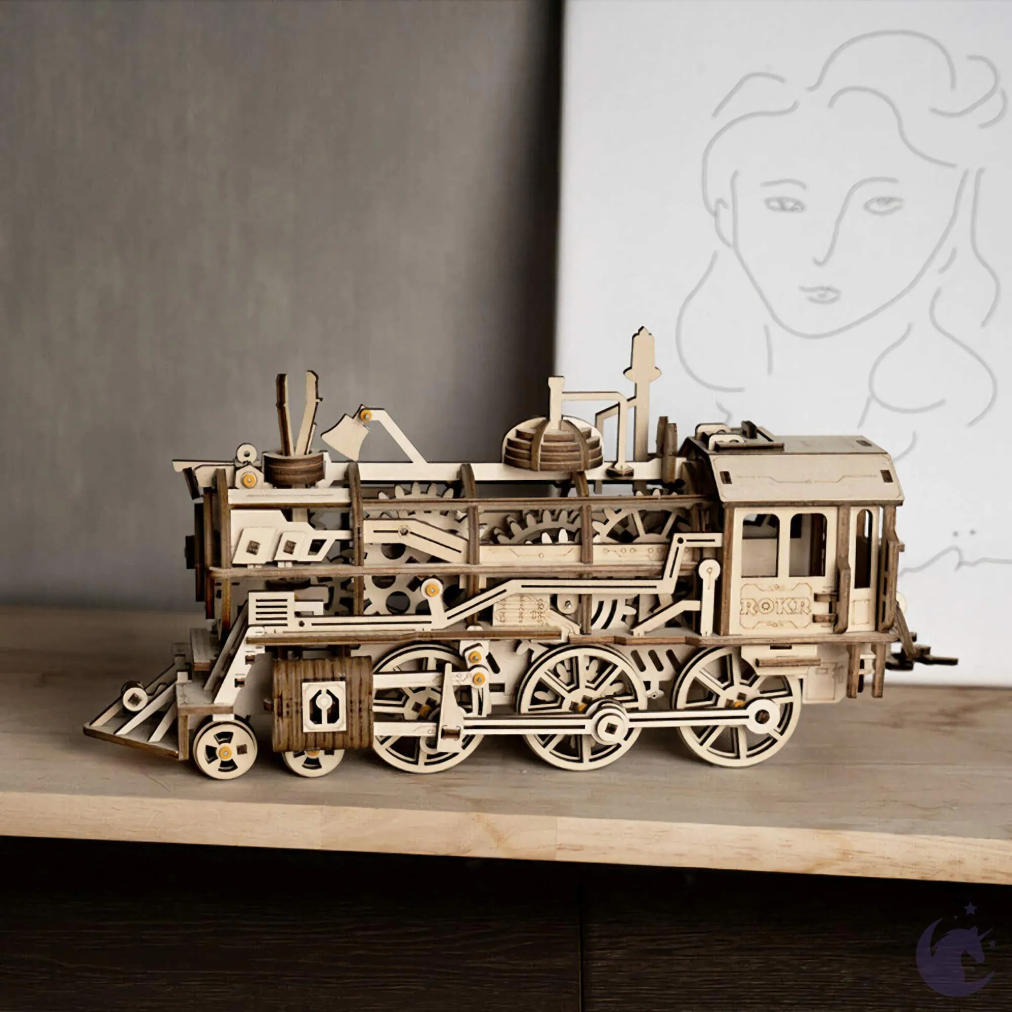 Locomotive | Robotime ROKR LK701 Mechanical Gears Puzzle Kit