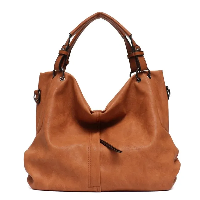 Luxury Casual Women's Large Soft Leather Zipper Handbag