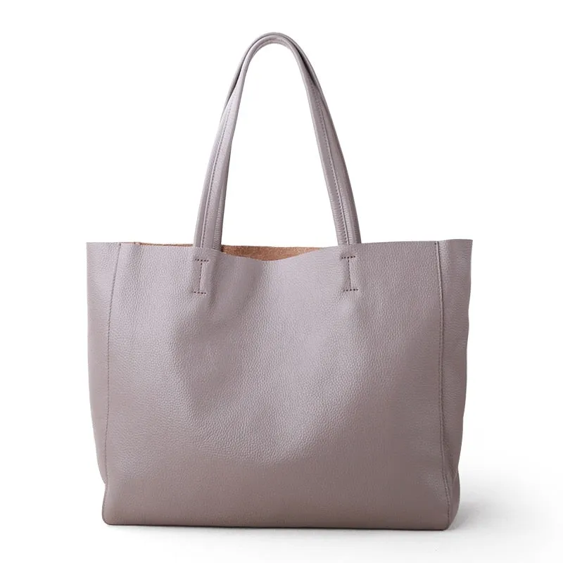 Luxury Fashionable Women's Casual Genuine Leather Tote Bag