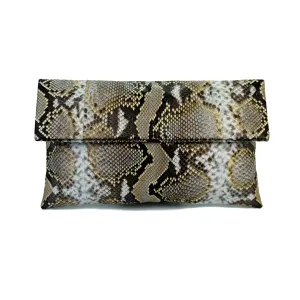 Mandalay Beige Motif Foldover Clutch