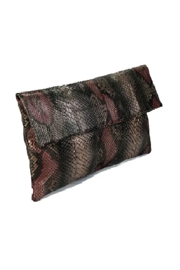 Mandalay Bronze Motif Foldover Clutch