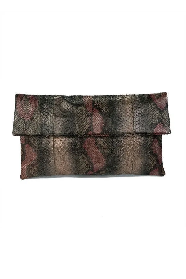 Mandalay Bronze Motif Foldover Clutch