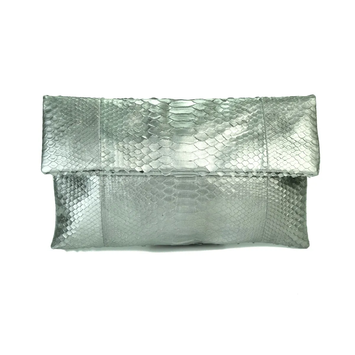 Mandalay Liquid Silver Foldover Clutch