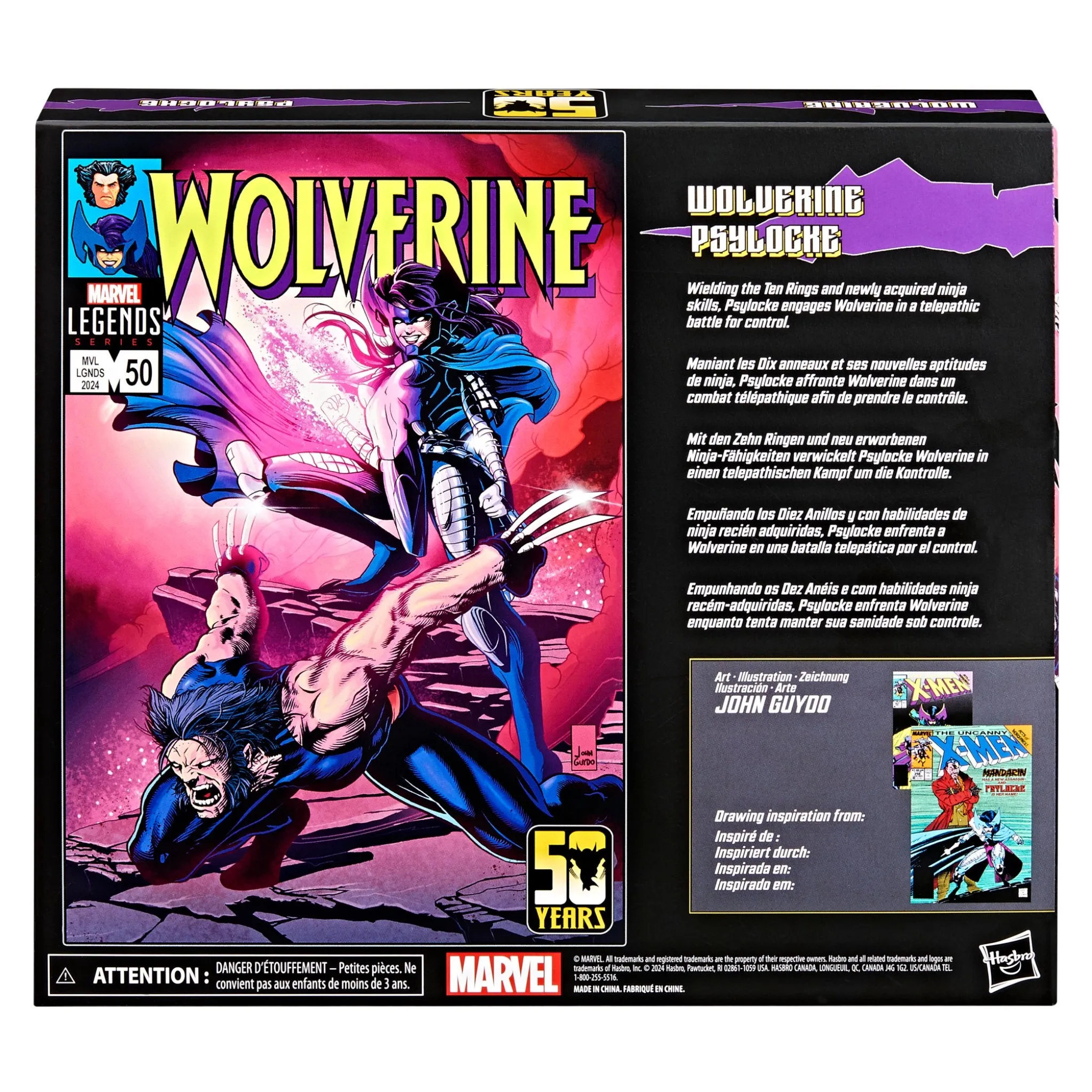 Marvel Legends Wolverine 50th Anniversary Wolverine and Psylocke 2-Pack