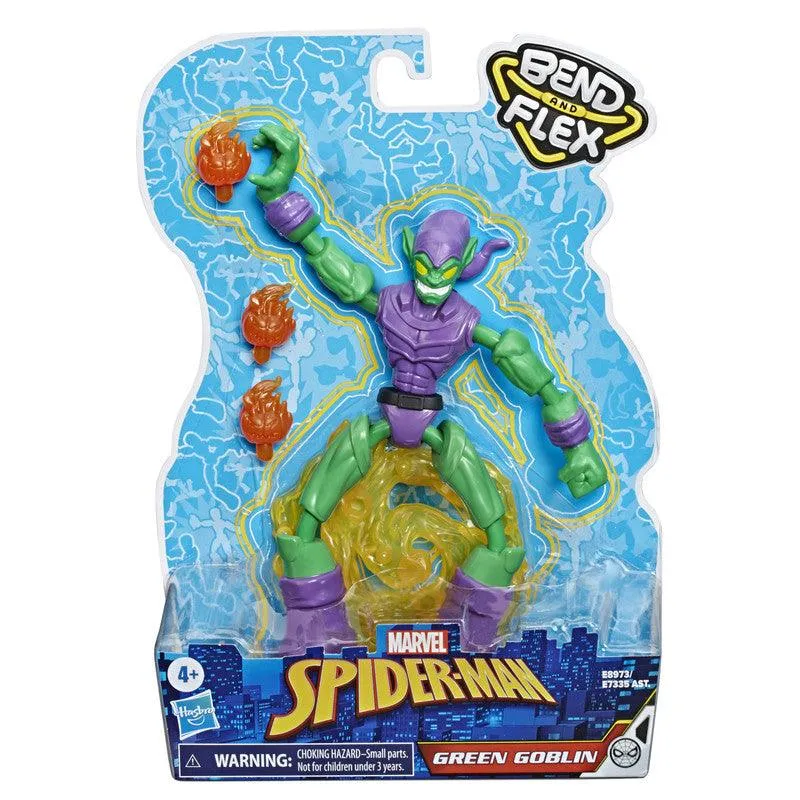 Marvel Spider-Man Bend n Flex Green Goblin Action Figure Toy, 6Inch Flexible Figure, For Kids Ages 4 And Up