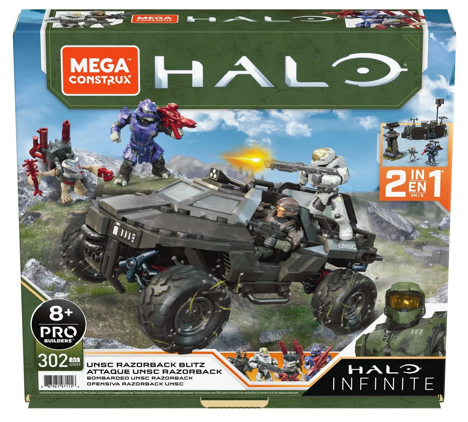 Mega Construx HALO Infinite - UNSC Razorback Blitz (GYG59) 2-in-1 Pro Builders Set LAST ONE!