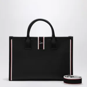 Men's Black Grained Calf Leather Tote Bag Nastroloubi | 3245264LE