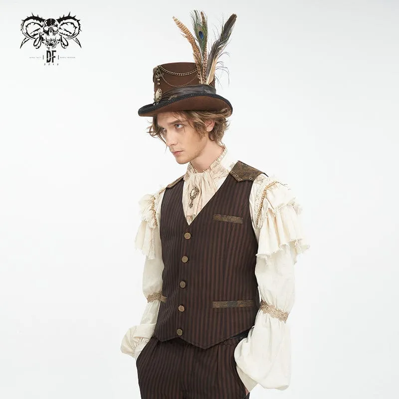 Men's Gothic Gear Feather Top Hat