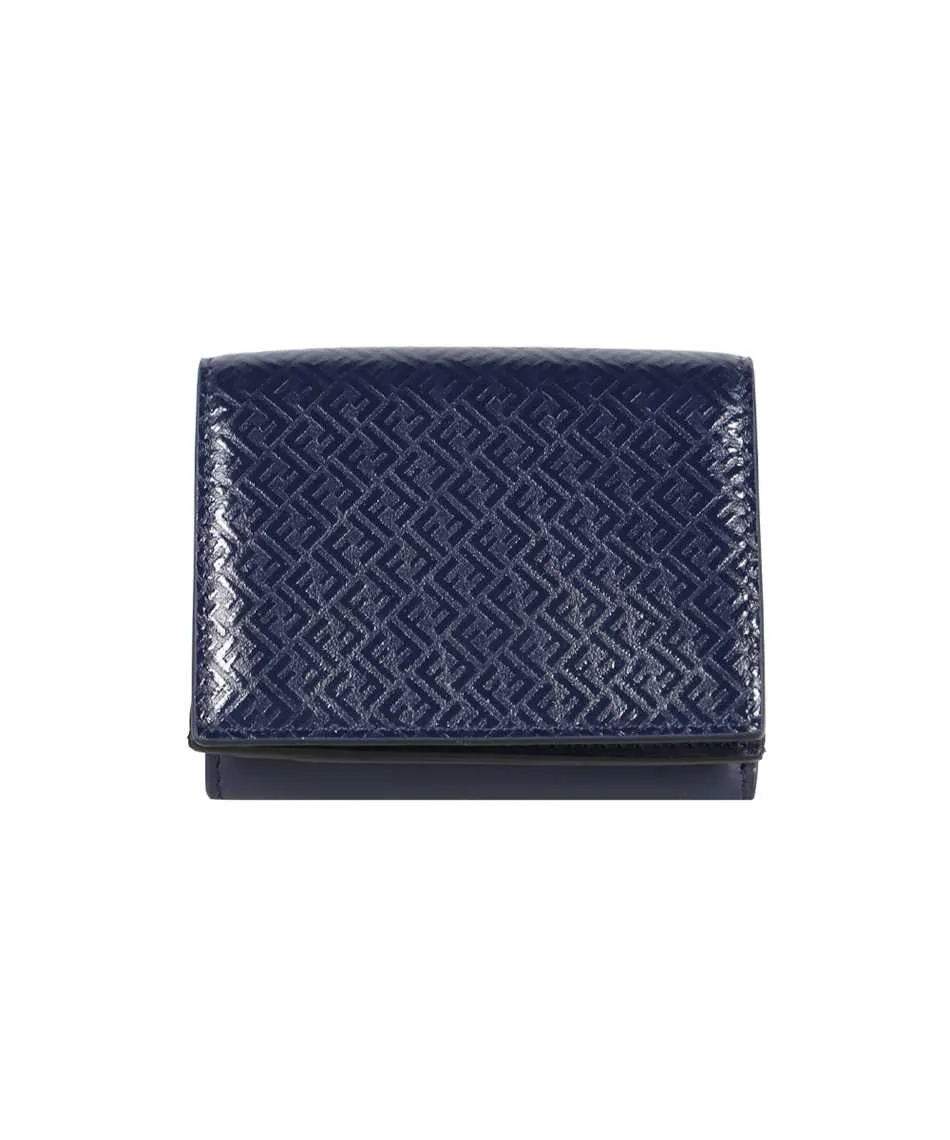 Men's Leather Tri-Fold Wallet in Blue | 7M0280AGLP Color F18YJ