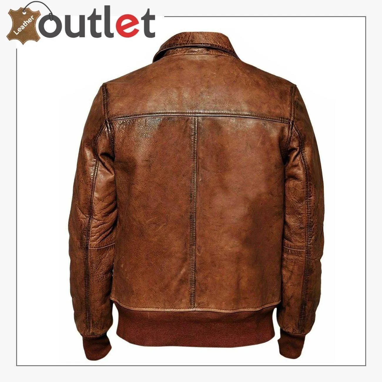 Mens Motorcycle Brown Bomber Winter Leather Jacket