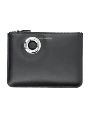 Men's Pouch Silver Eyelet in Black | 24ASA5100SE Color 1