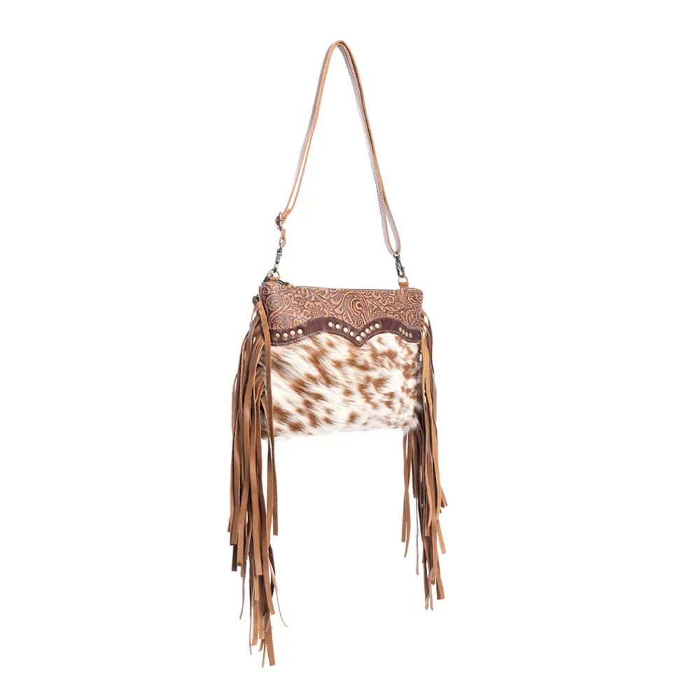 Mescalaro Hill Leather & Hairon Bag in Warm Caramel