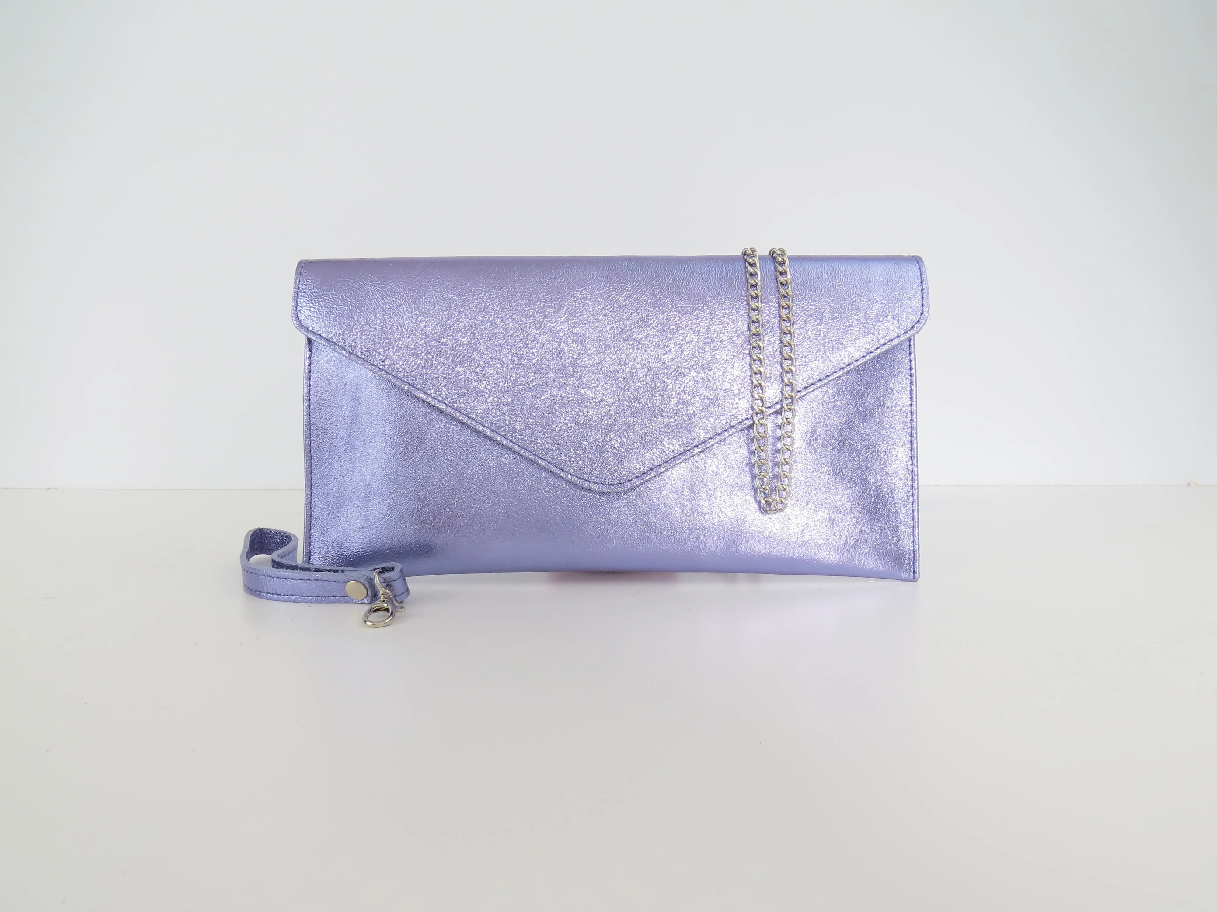 Metallic Lilac lavender Envelope Clutch Bag